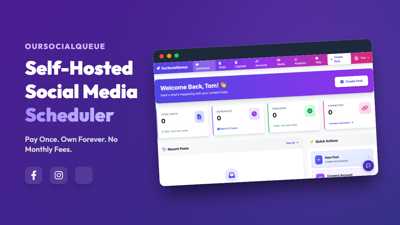 OurSocialQueue Dashboard